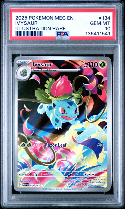 Pokemon ME01: Mega Evolution #134/132 Ivysaur Illustration Rare PSA 10