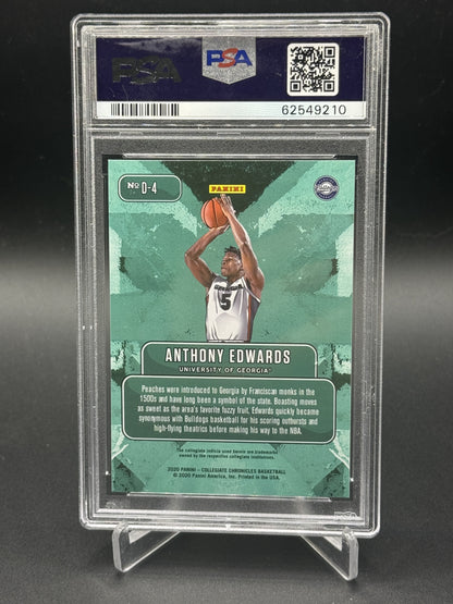 2020 Prizm Draft Picks Collegiate #D-4 Anthony Edwards Rookie RC Downtown PSA 10