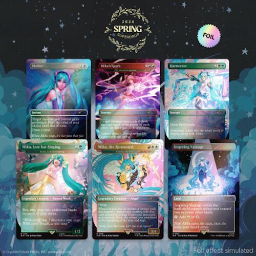 Magic the Gathering - Secret Lair x Hatsune Miku - Sakura Superstar - Rainbow Foil