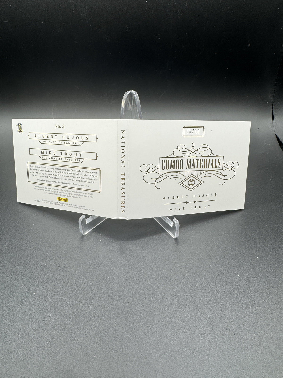 2014 National Treasures Albert Pujols / Mike Trout Combo Materials /10