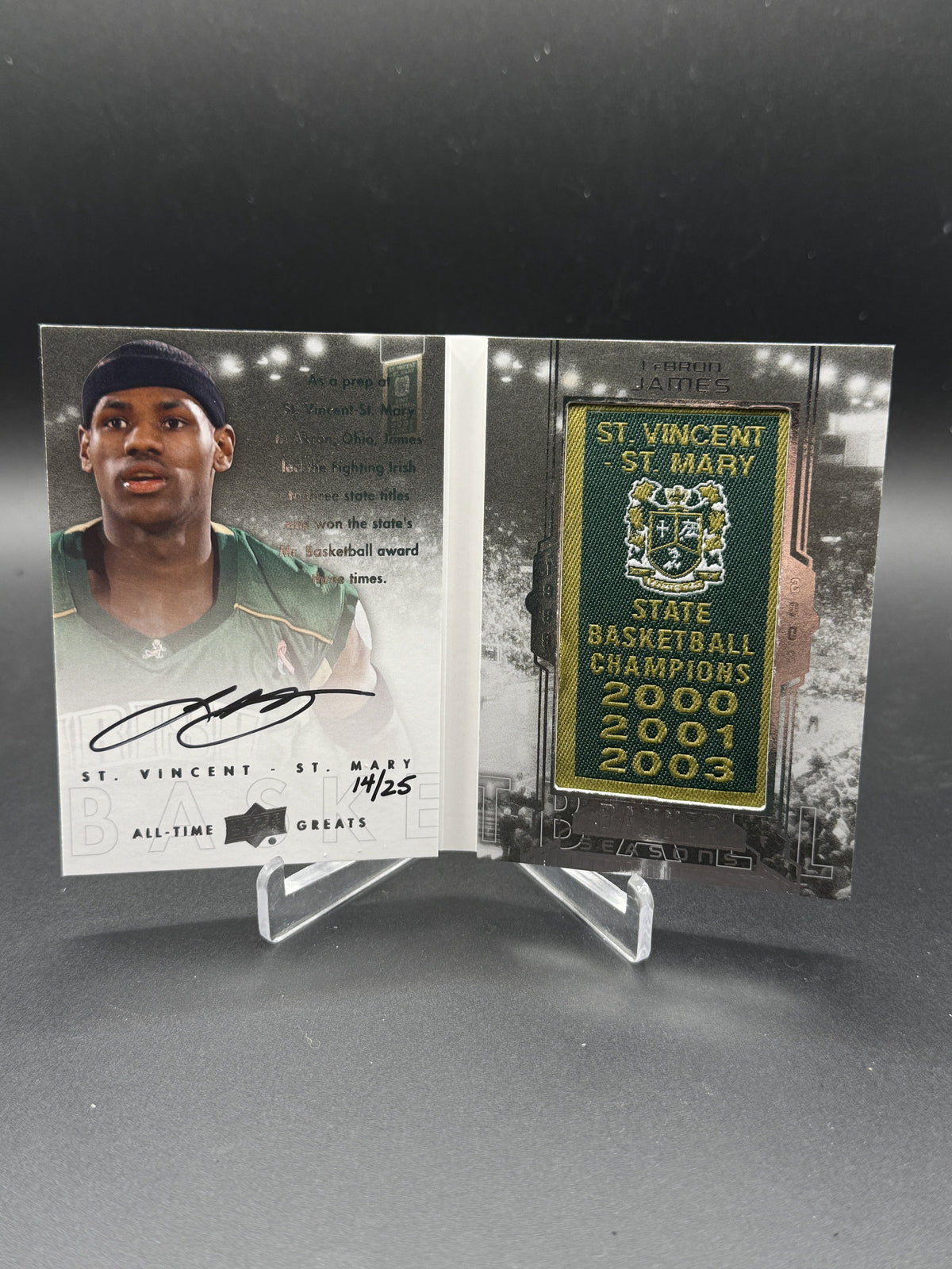 2013 Upper Deck All Time Greats #BS-LJ LeBron James Banner Season Patch Auto /25