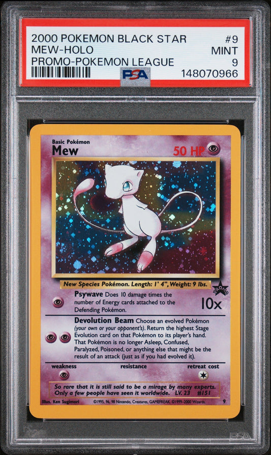 2000 Pokemon Promo Black Star #9 Mew Holo Pokemon League PSA 9