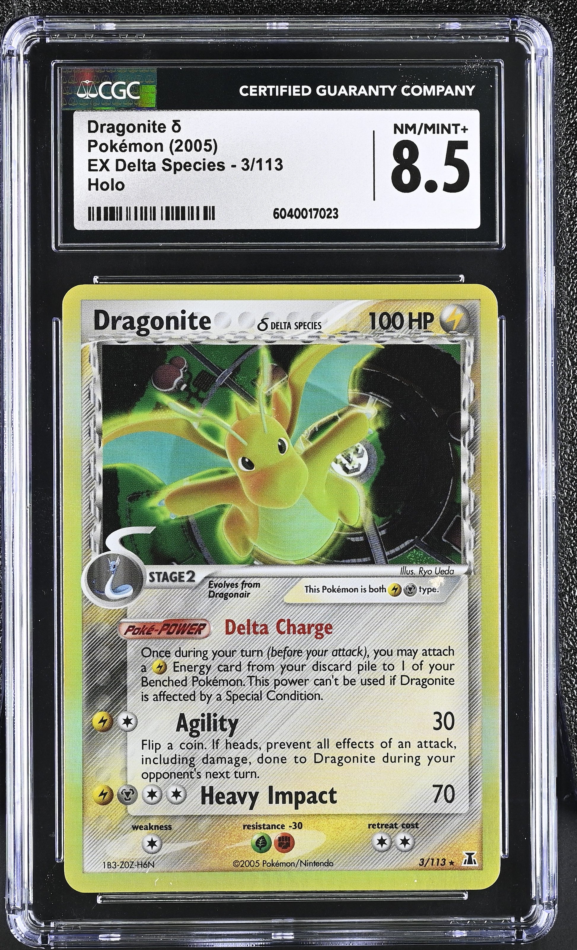 2005 Pokemon EX Delta Species #3/113 Dragonite Holo CGC 8.5