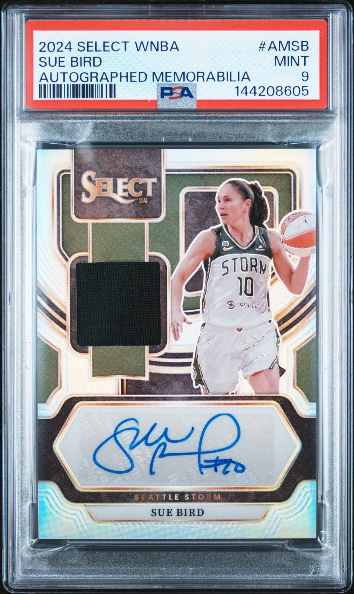 Sue Bird 2024 Panini Select WNBA Jersey Auto PSA 9