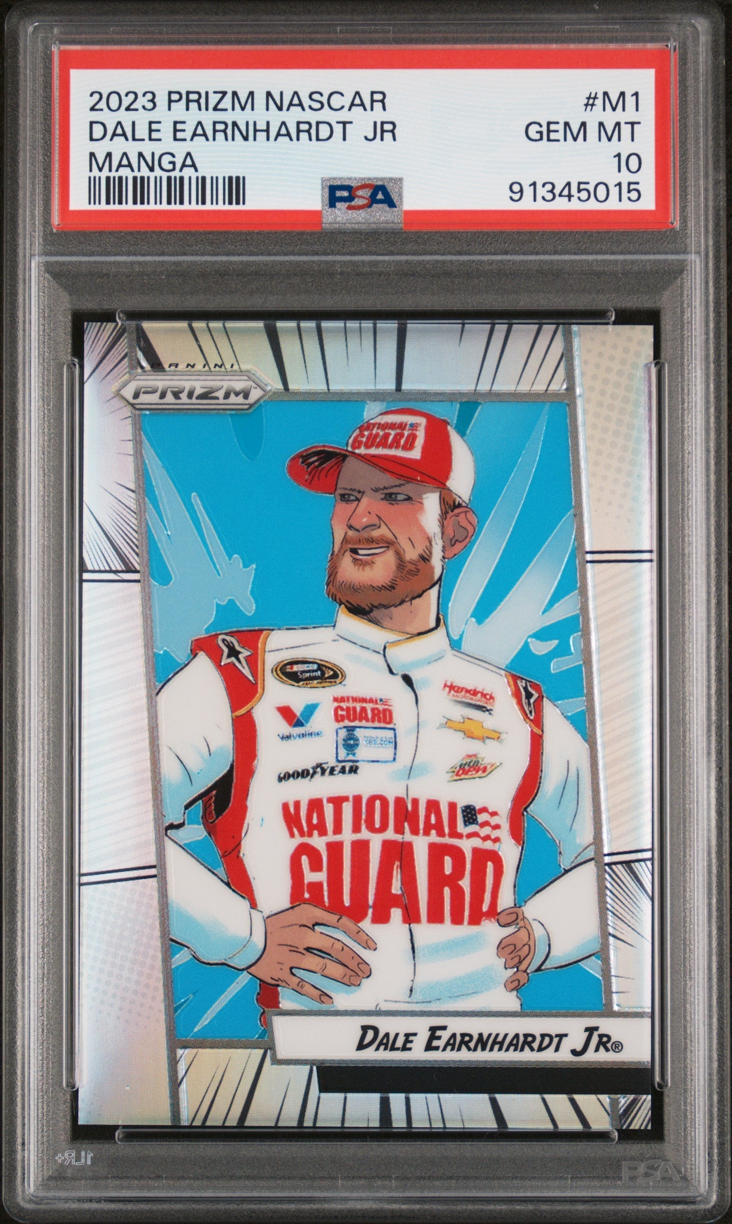 Dale Earnhardt Jr 2023 Panini Prizm NASCAR Manga Case Hit SSP PSA 10