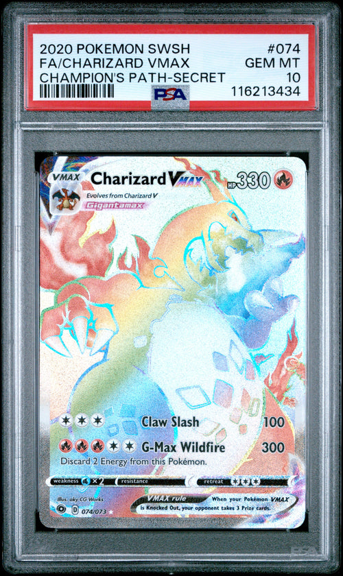 Pokemon SWSH Champion's Path #074 Charizard VMAX (Secret) PSA 10