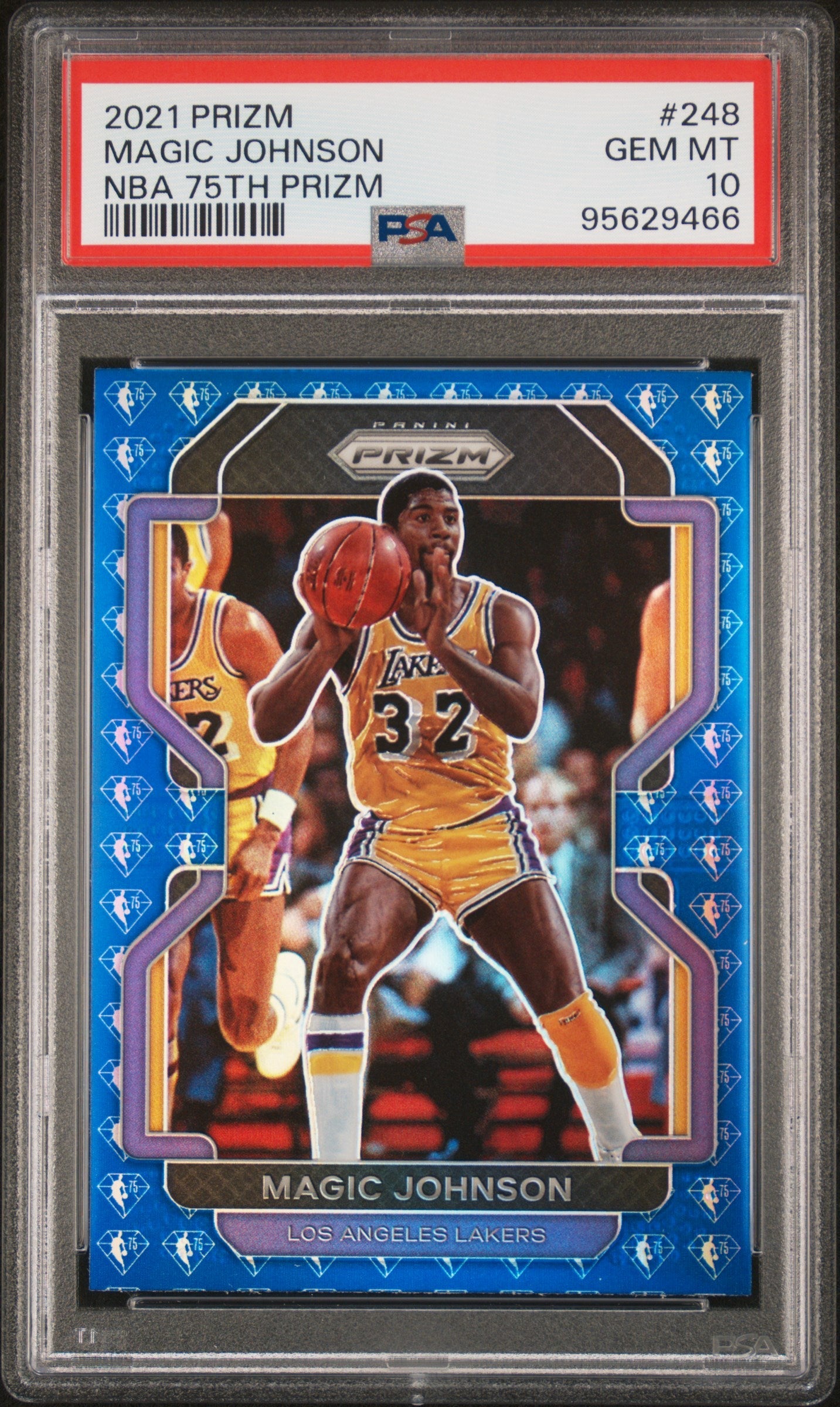 Magic Johnson 2021-22 Panini Prizm NBA 75th Anniversary #248 PSA 10