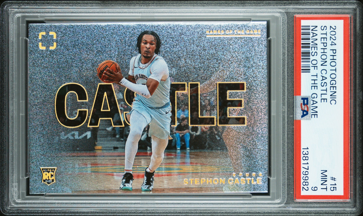 Stephon Castle RC 2024-25 Panini Photogenic Names Of The Game Rookie Case Hit SSP #15 PSA 9