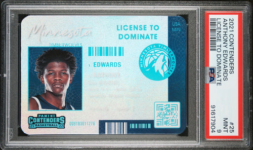 Anthony Edwards 2021-22 Panini Contenders License To Dominate Case Hit SSP #25 PSA 9