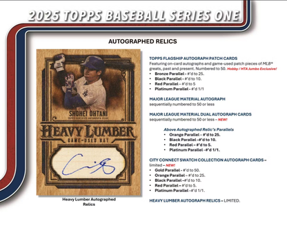 2025 Topps Series 1 Baseball Hobby Jumbo Box