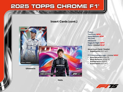 2025 Topps Chrome F1 Formula 1 6-Pack Blaster 40-Box Case (Presell)