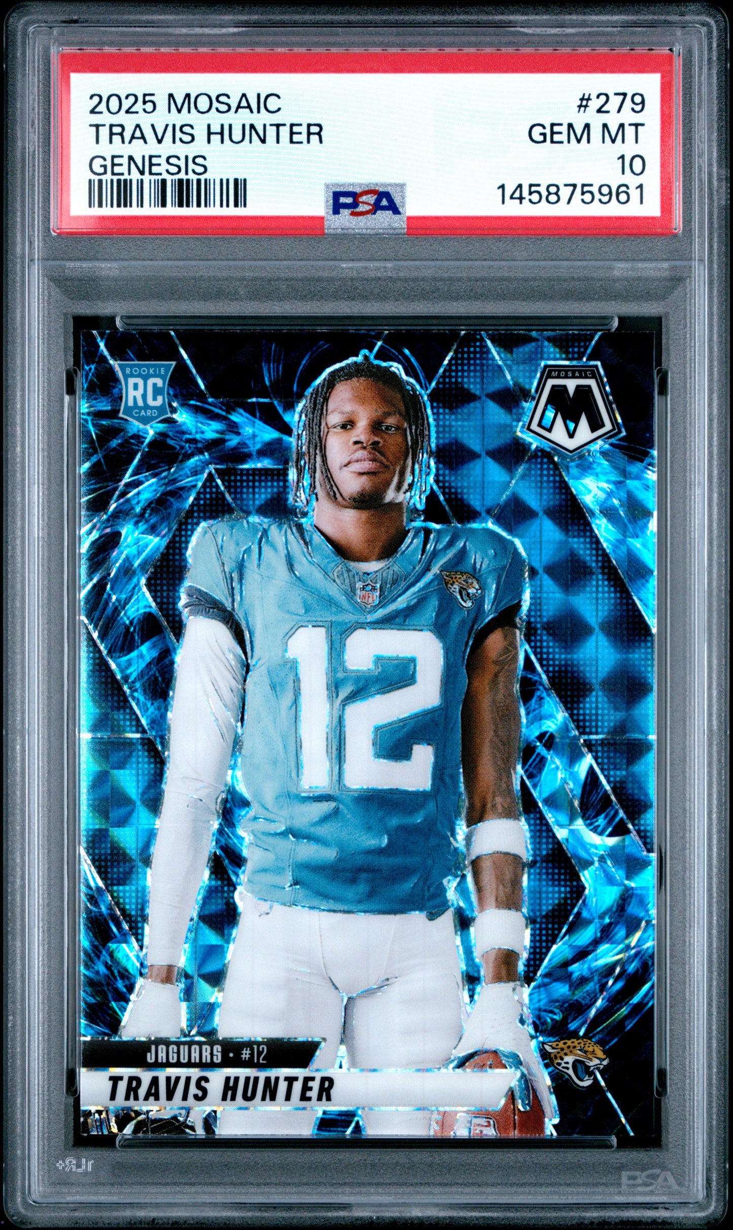 Travis Hunter RC 2025 Panini Mosaic Genesis Prizm Variation Rookie SSP #279 PSA 10