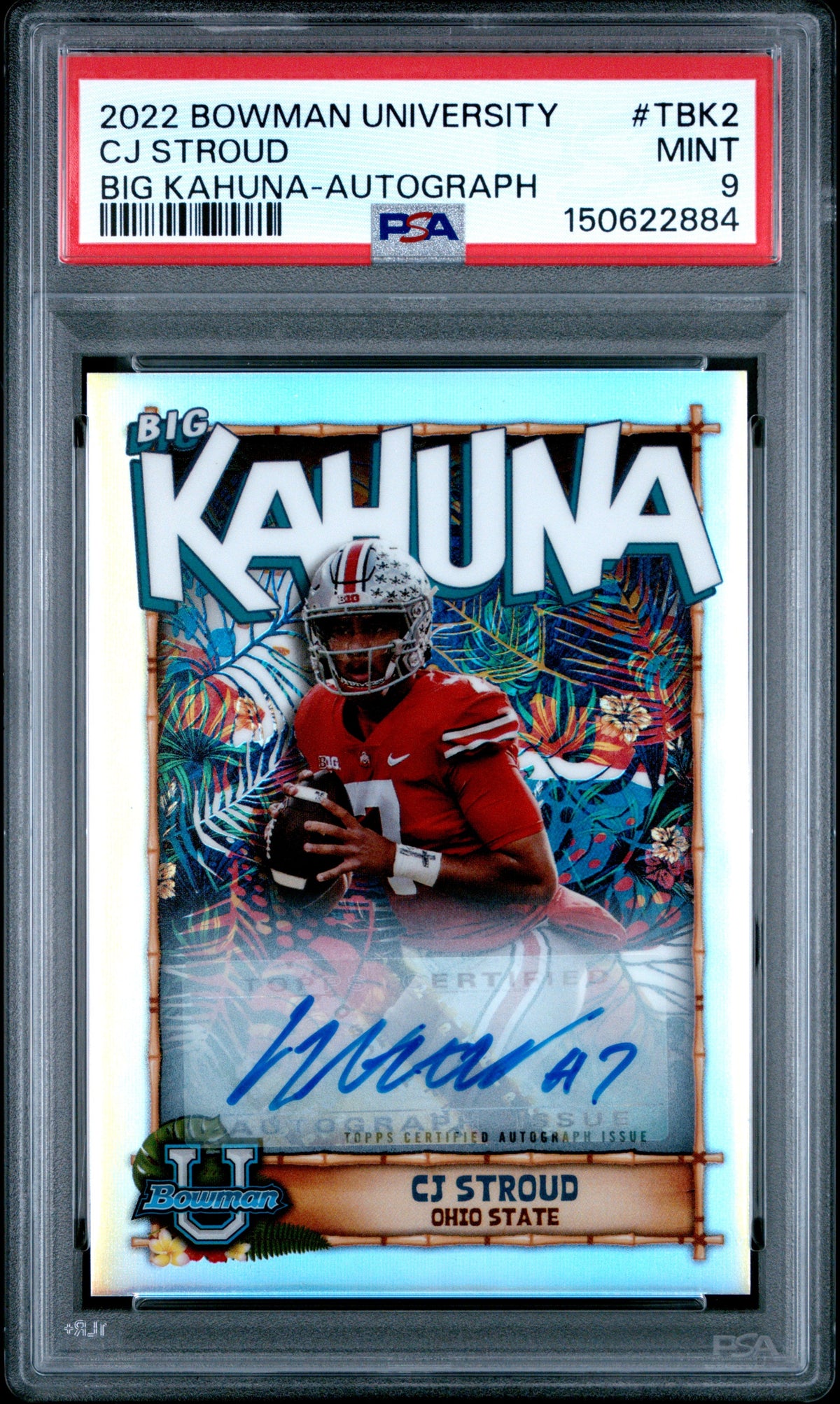 Cj Stroud RC 2022 Bowman U Chrome Big Kahuna Rookie Auto SP 108/150 PSA 9