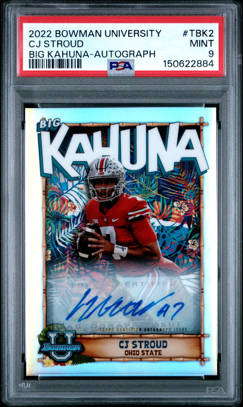 Cj Stroud RC 2022 Bowman U Chrome Big Kahuna Rookie Auto SP 108/150 PSA 9
