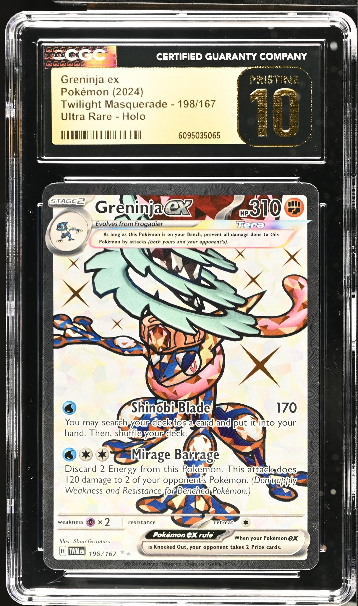 2024 #198/167 Greninja ex Twilight Masquerade CGC 10
