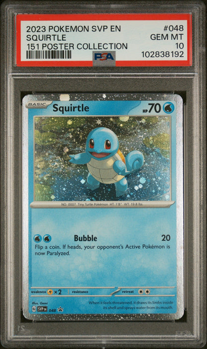 2023 Pokemon Black Star Promo #048 Squirtle 151 Poster Collection PSA 10