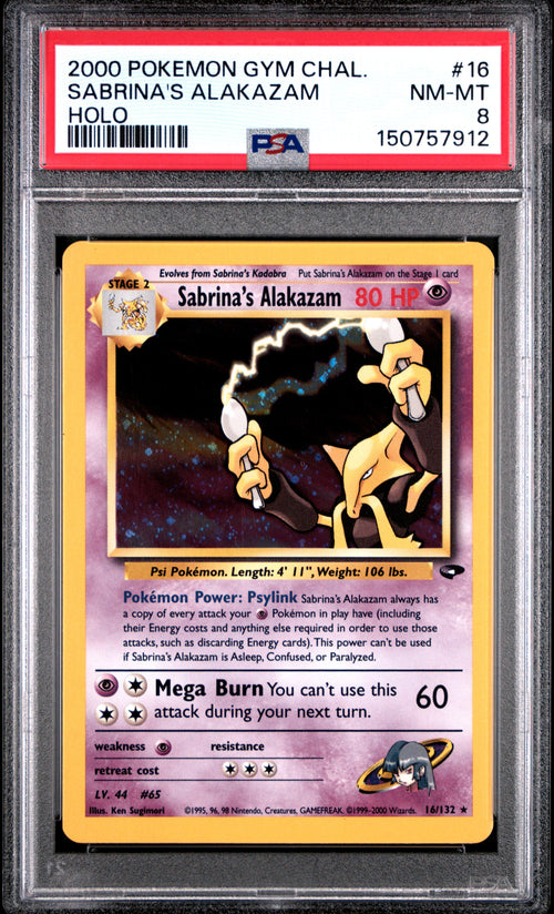 2000 Pokemon Gym Challenge #16 Sabrina'S Alakazam Holo PSA 8