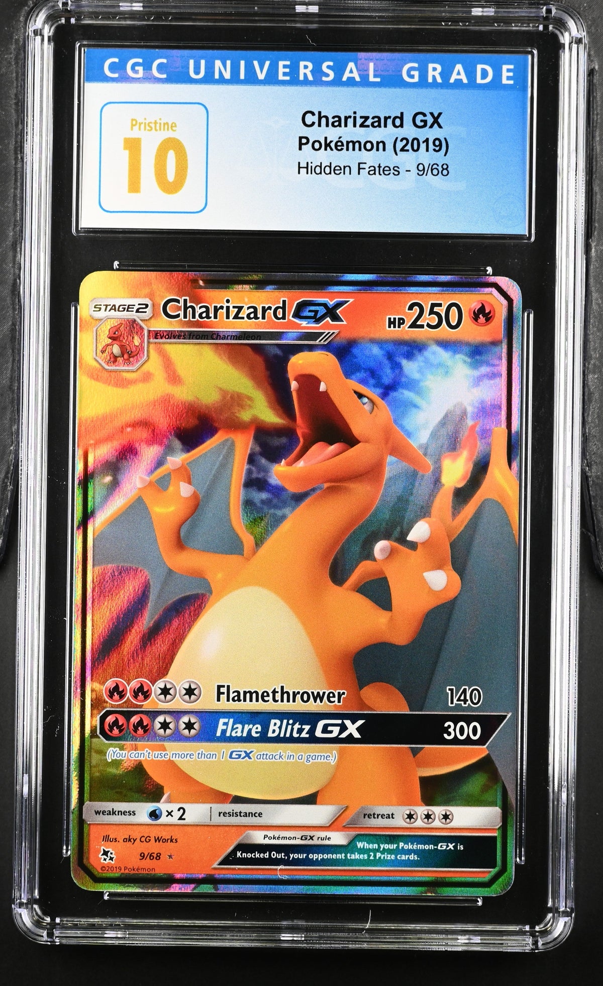 2019 Pokemon Hidden Fates #9 Charizard GX CGC 10 Pristine