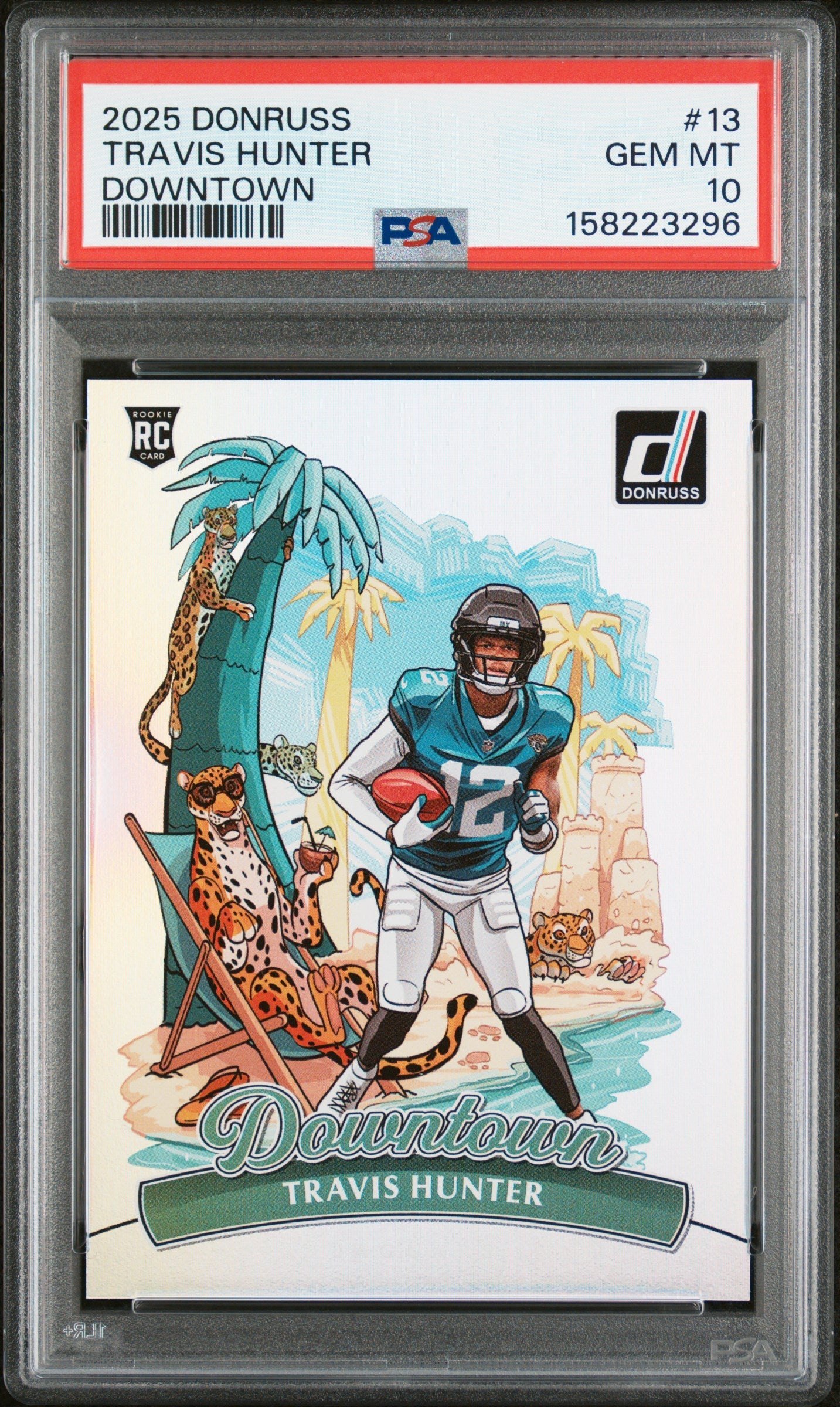 Travis Hunter RC 2025 Donruss Downtown! Rookie SSP #13 PSA 10