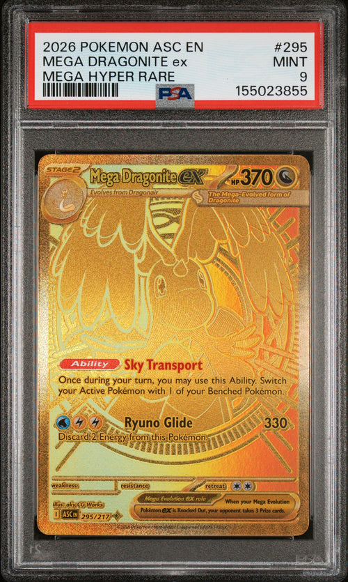 2026 Pokemon ME: Ascended Heroes #295/217 Mega Dragonite ex Hyper Rare PSA 9