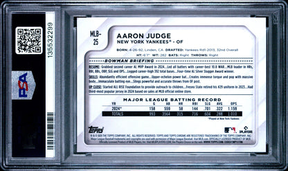 Aaron Judge 2025 Topps Chrome National Convention Gold Refractor SP 42/50 PSA 10
