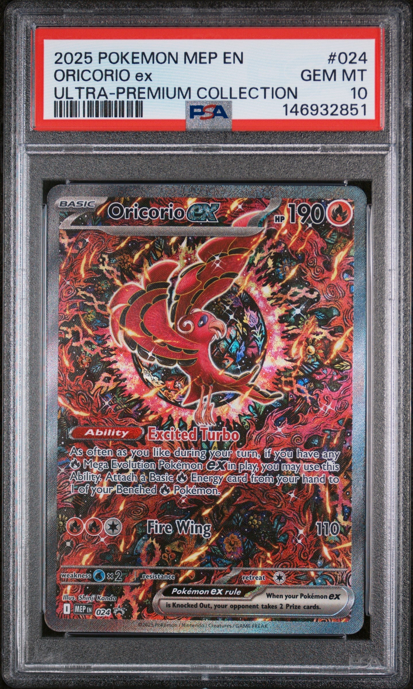 2025 Pokemon ME: Mega Evolution Promo #024 Oricorio ex PSA 10 (851)