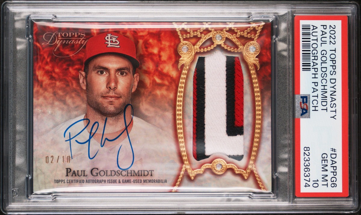 Paul Goldscmidt 2022 Topps Dynasty Game Used Patch Auto SP 2/10 PSA 10