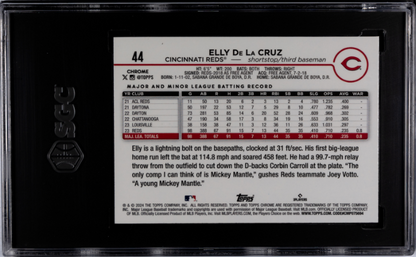 Elly De La Cruz RC 2024 Topps Chrome Gold Raywave Refractor Rookie SP 7/50 SGC 10