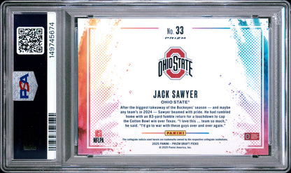 Jack Sawyer 2025 Panini Prizm Draft Picks Black Color Blast #33 PSA 9