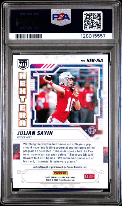 Julian Sayin 2025 Panini Score Next Era Nil Autographs #NENJSA PSA 9