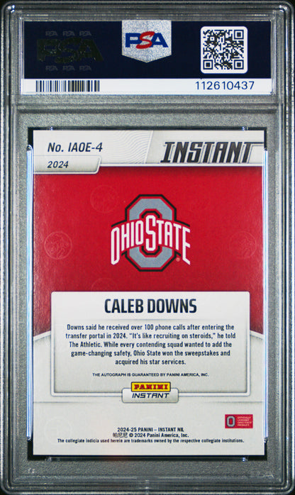 Caleb Downs 2024 Panini Instant Nil College Football Open Edition Autographs #IAOE4 PSA 10