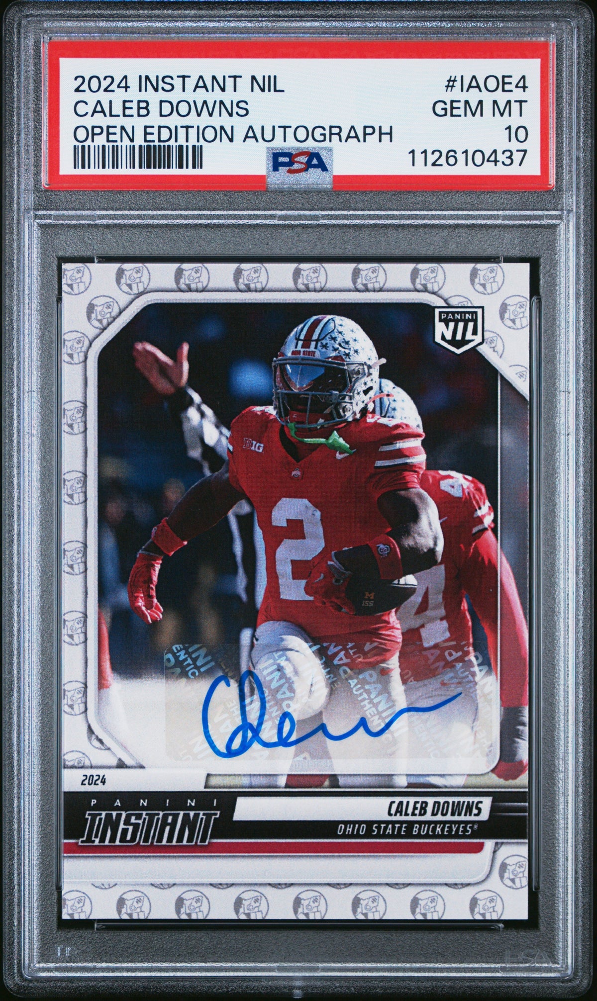Caleb Downs 2024 Panini Instant Nil College Football Open Edition Autographs #IAOE4 PSA 10