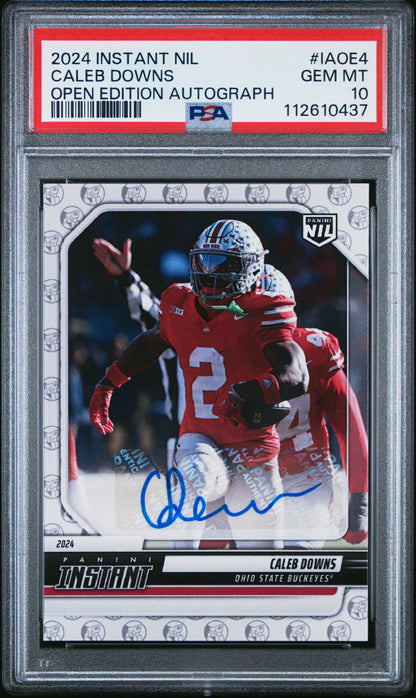 Caleb Downs 2024 Panini Instant Nil College Football Open Edition Autographs #IAOE4 PSA 10