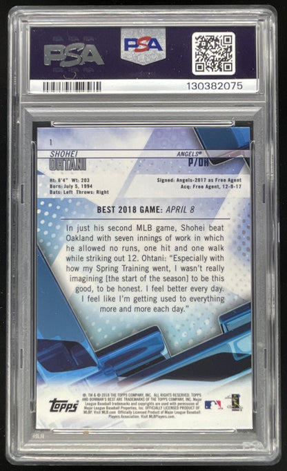 2018 Bowman's Best #1 Shohei Ohtani RC PSA 10
