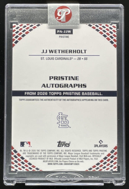 2026 Topps Pristine Blue Pristine #PA-JJW JJ Wetherholt RC Auto /75