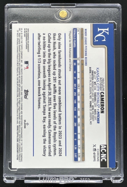 2025 Topps Chrome Update Red Wave #AC-NC Noah Cameron RC Auto /5