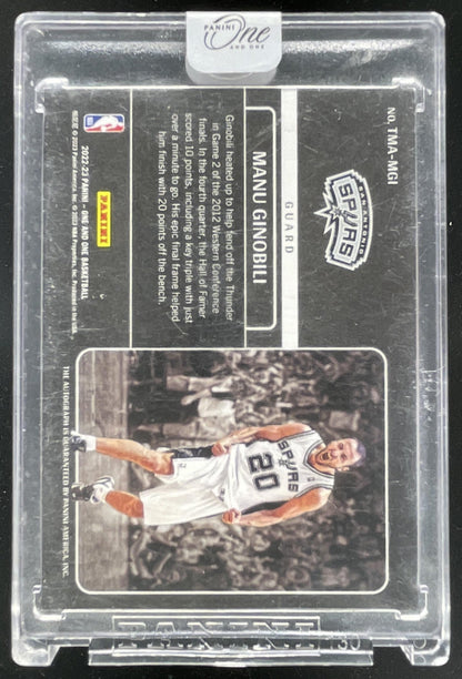 2022 One & One Timeless Moments Horizontal Red #TMA-MGI Manu Ginobili Auto /35