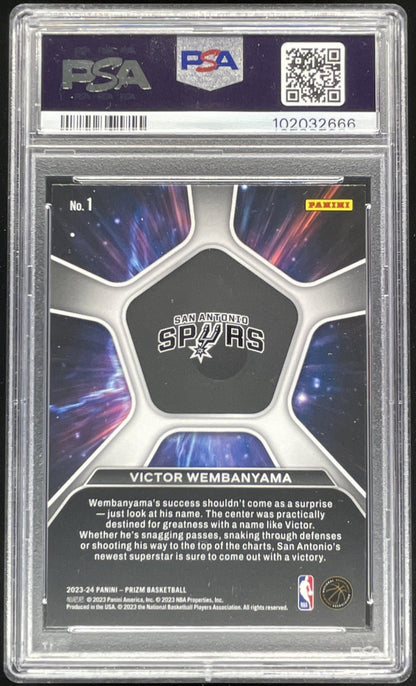 2023-24 Panini Prizm Deep Space #1 Victor Wembanyama RC PSA 10