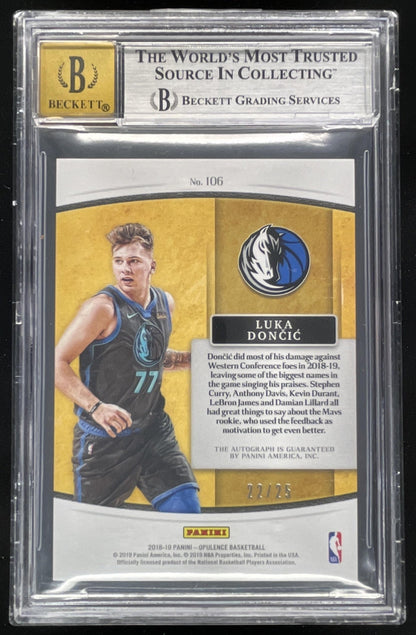 2018-19 Opulence Rookie Gold #106 Luka Doncic RC Auto /25 BGS 8