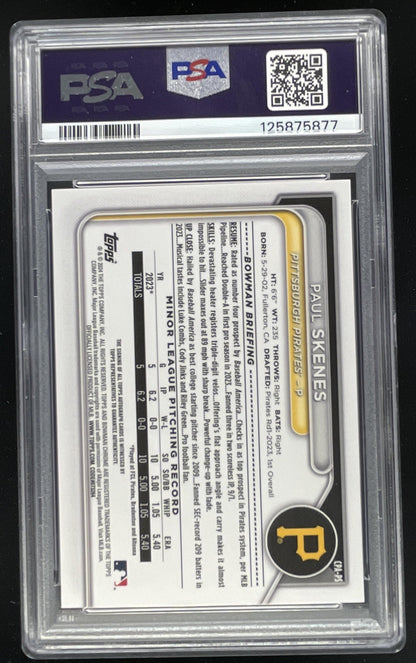2024 Bowman Chrome Prospect Autographs #CPA-PS Paul Skenes Auto PSA 10