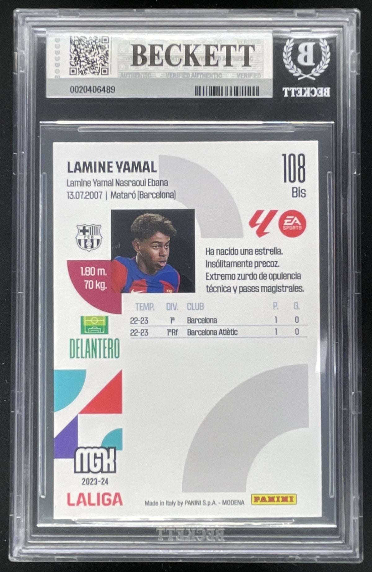 2023 Panini Megacracks LaLiga EA Sports #108 bis Lamine Yamal RC BGS 9