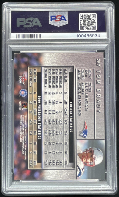 2000 Fleer Metal #267 Tom Brady RC PSA 8