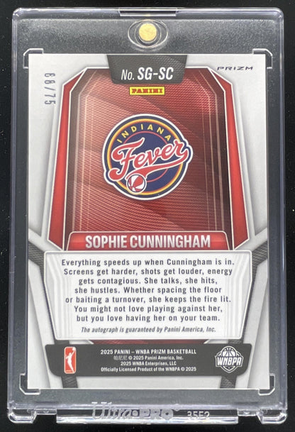 2025 Panini WNBA Prizm Signatures Blue Prizm #SG-SC Sophie Cunningham Auto /75