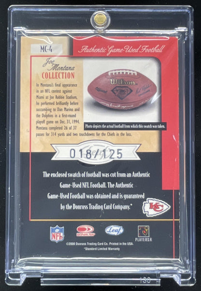 2000 Leaf Rookies & Stars Joe Montana Collection #MC-4 Joe Montana /125