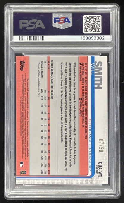 2019 Topps Chrome Update Autographs Gold Will Smith RC Auto /50 PSA 10