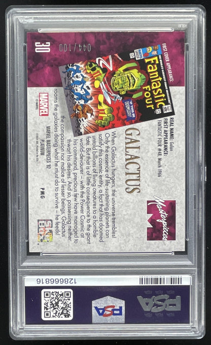 2024 Marvel Masterpieces '92 Platinum Red PMG #30 Galactus PSA 8