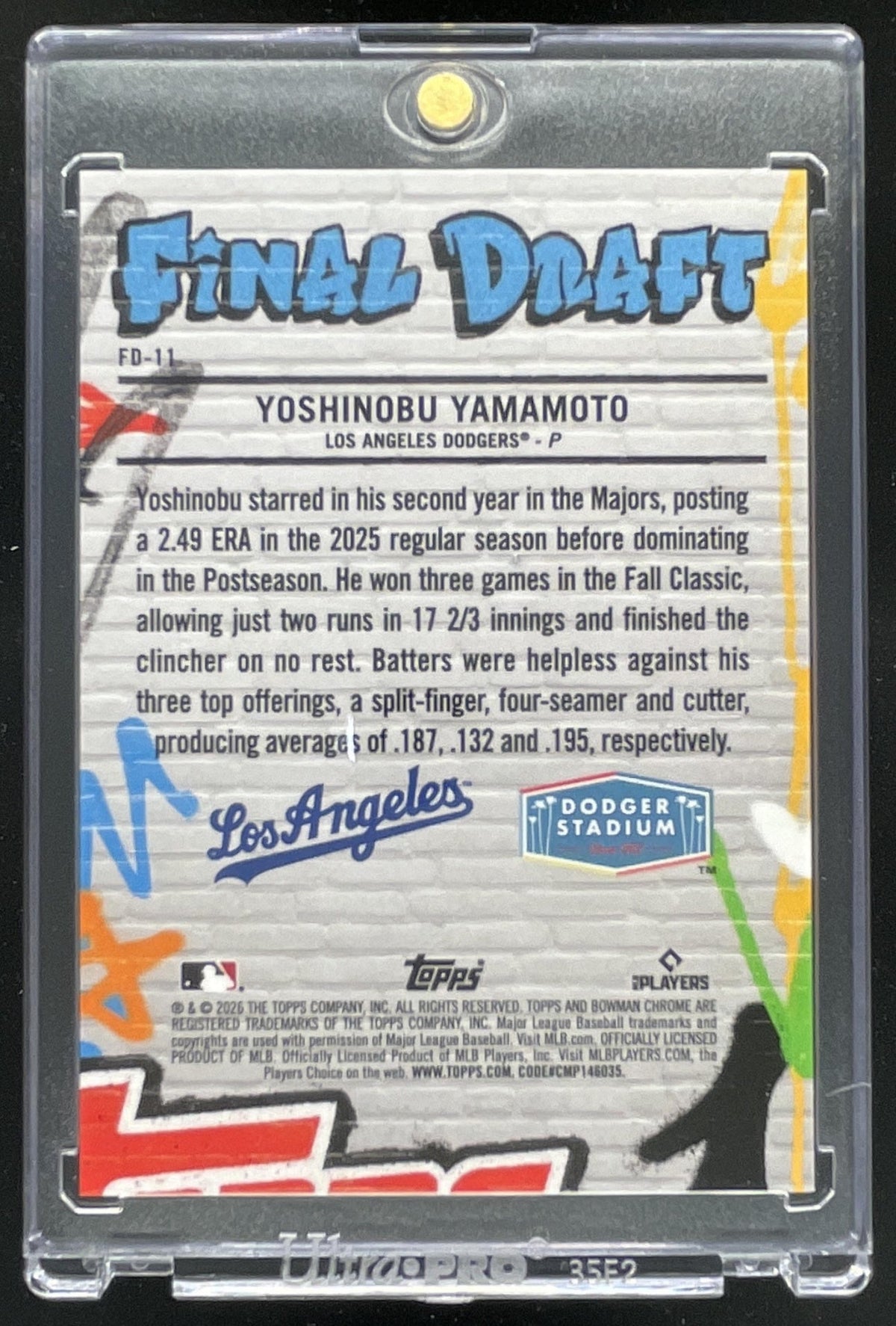 2026 Bowman Chrome Final Draft #FD-11 Yoshinobu Yamamoto