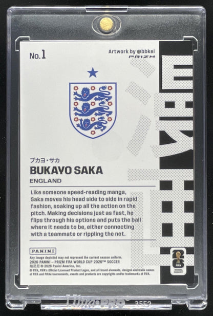 2026 Panini Prizm World Cup Manga #1 Bukayo Saka SSP