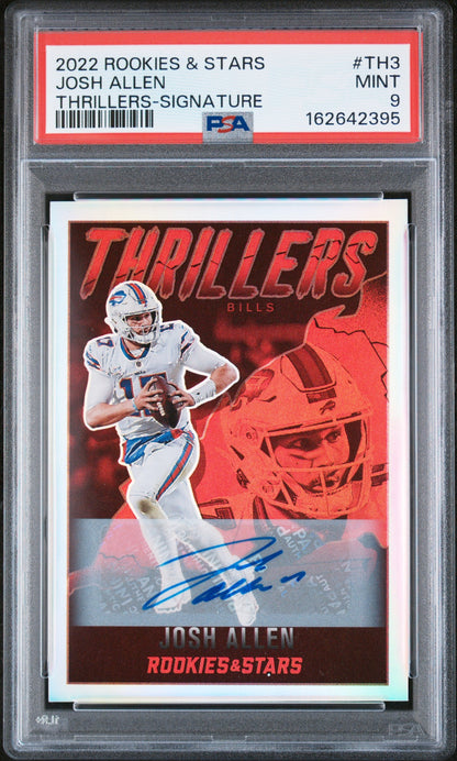 Josh Allen 2022 Paniin Rookies & Stars Thrillers Auto SP 5/5 PSA 9