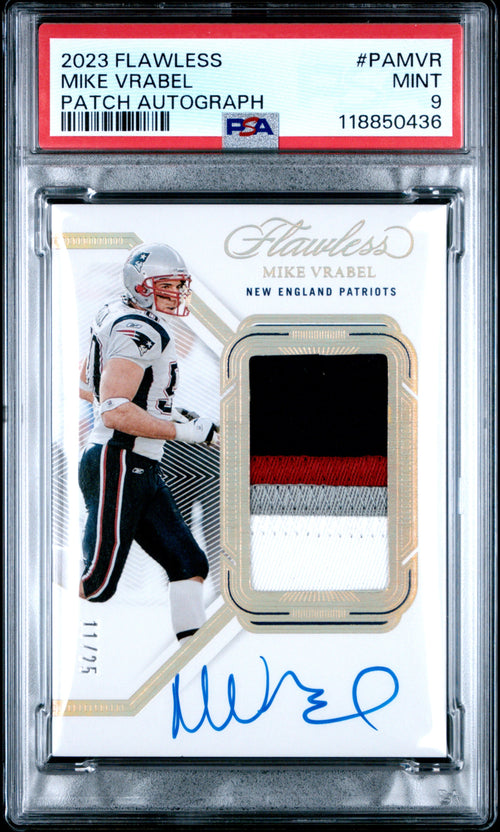 Mike Vrabel 2023 Panini Flawless Patch Autographs 11/25 #PAMVR PSA 9
